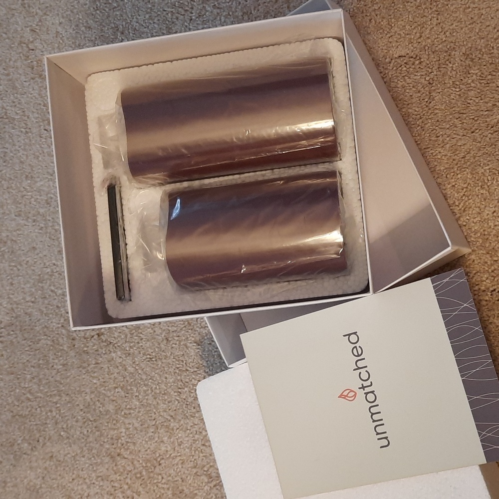 NWT.  Unmatched Flameless Pillar Candle Set w/Remote RED WINE